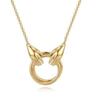 Gold Plated Dainty Gold 14K Gold Plated Hand Pendant Neckalces